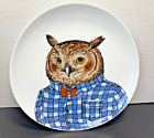 WEST ELM Rachel Kozlowski Dapper Animal OWL 8.5" Salad Plate