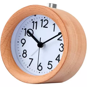 Holz Wecker Analog ohne Ticken Batteriebetrieben Wecker Mit Snooze und Licht DE - Bild 1 von 16