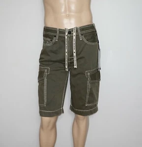 $149 NEW TRUE RELIGION Cargo Short Size W30/WAIST ACROSS 16" in Military Green - Picture 1 of 12