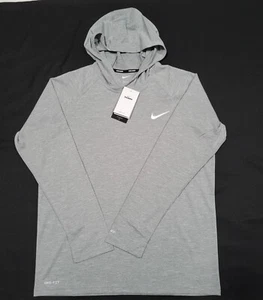NIKE Mens Essential Hydroguard Swim LS Hoodie  UPF 40+ NESS8669-090 Gray - Picture 1 of 10