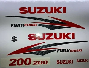 Suzuki 200 hp FourStroke Outboard Engine Decal Kit MARINE VINYL Carbon fiber - Picture 1 of 3