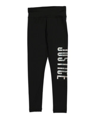 NUEVO CON ETIQUETAS Leggings para Niña Talla 10 JUSTICIA Negro Holograma Logo Foto 1 de 4