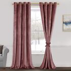Jiuzhen Super Soft Velvet Curtains 120 Inch, Thermal Insualted Smooth Hand-Fe...