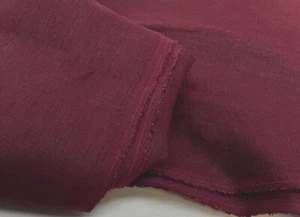 Tessuto Lino Morbido Materiale Tende Materiale Abito Larghezza 140cm - Tinta Unita Borgogna - Foto 1 di 5