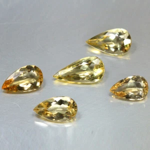 8.89_cts DAZZLING AAA+ 100% NATURAL UNHEATED PEAR YELLOW BERYL LOT_BRAZIL - Picture 1 of 1