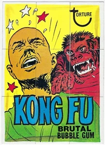 1974 Topps Wacky Packages 8a serie 8 COMPLETO CHECKLIST PUZZLE 9/9 Kong Fu nm - Foto 1 di 2
