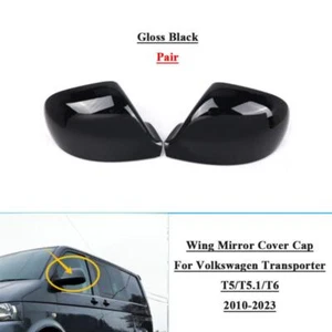 2x Wing Mirror Cover Cap For Volkswagen Transporter T5/T5.1/T6 2010-2023 GB - Picture 1 of 8