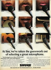 Micrófonos profesionales Shure 1982 revista impresa antigua anuncio fan regalo? (4106) - Imagen 1 de 1