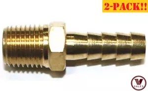 2-PACK!! BRAND NEW! Midland Metal 1/4" Hose Barb x 1/4"MNPT Brass Fitting 32005 - Picture 1 of 4