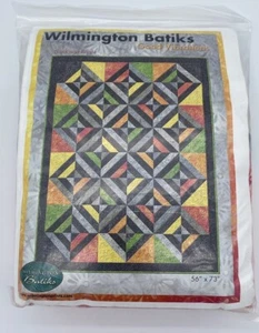 Wilmington Batiks Good Vibrations BLACK AND BRIGHT Quilt Kit 56 x 73” - Picture 1 of 3