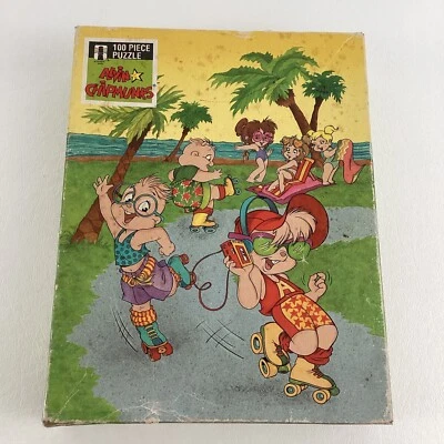 Rompecabezas Chipettes Alvin and The Arpmunks 100 piezas vintage 1990 patinaje de playa Foto 1 de 4