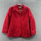pendleton womens size 12 red pure virgin wool blazer jacket