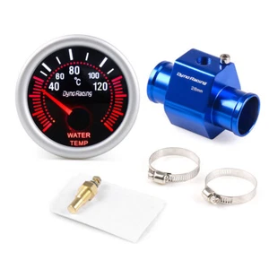 Medidor de temperatura del agua puntero LED blanco de 2"52 mm con adaptador de sensor de tubería conjunta de 28 mm - Imagen 1 de 11