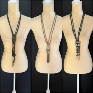 Authentic 1920s Beaded Flapper Necklaces, Altered Assemblage Couture, 3 Choices - Picture 1 of 10