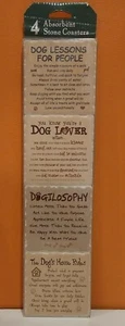 Dog Speak 4 saugfähige Steinuntersetzer Korkrücken Hundeliebhaber Hundelektion Dogilosophie - Bild 1 von 6
