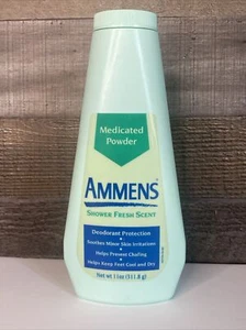 Vintage New Ammens Medicated Powder Shower Fresh 11 oz Movie Prop Rare Green 90s - Picture 1 of 5