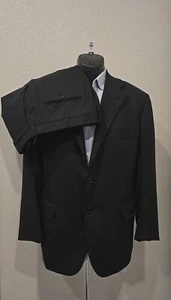 Kiton RARE 98% Super 200's 2% Cashmere Black Single Breast 3/2 Roll Suit 42 S - Picture 1 of 14