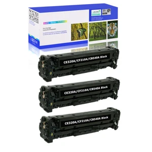 3PK Black CE320A 128A Toner Cartridge for HP Color Laserjet Pro CP1525N CM1415FN - Picture 1 of 24