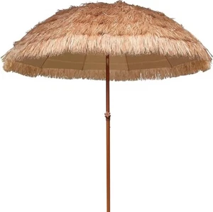 AMMSUN 7.5Ft Hula Thatched Tiki Umbrella Hawaiian Style Beach Natural Color - Picture 1 of 6
