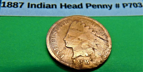 1887 Indian Head Penny # P703-Free Shipping Cover