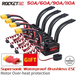 Rocket-V2 50A 60A 90A 110A Brushless ESC Waterproof 6A BEC for 1:10 RC Car Model - Picture 1 of 29