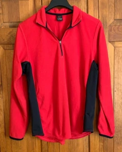 Men's NIKE Long Sleeve Red Pullover 1/4-Zip Fleece Tag Size L - Picture 1 of 4