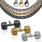 Necklace + Dumbbell Pendant Steel Curb Chain Weight Gym Men Muscle Fitness Charm