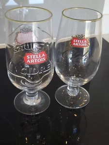 STELLA ARTOIS - Cidre - 2/3 pint - Stem glasses - 16cm tall - VGC - Picture 1 of 3