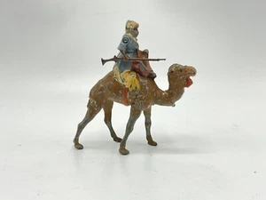 Antique Arab Warrior On Camel Patinated and Polychrome Cold Painted Bronze - Picture 1 of 5