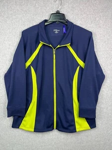 Liz & Me Women’s 2XWP Blue Activewear Jacket Long Sleeve Petite Catherines Sport - Picture 1 of 7