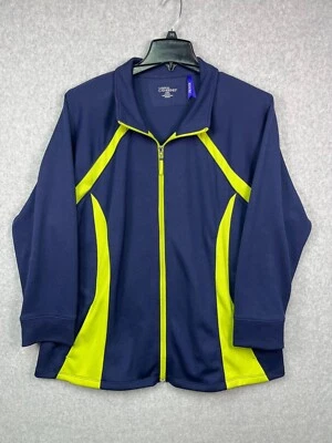 Liz & Me Women’s 2XWP Blue Activewear Jacket Long Sleeve Petite Catherines Sport - Image 1 of 4