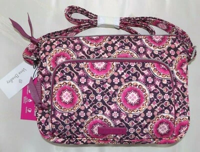 VERA BRADLEY Iconic RFID Little Hipster Crossbody Twill Raspberry Medallion  NWT - Image 1 of 4