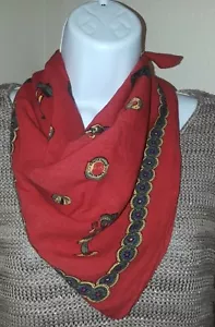 Cambridge Dry Goods Schal Damen rot indisch aztekisch quadratisch Viskose 24" x 24" Western - Bild 1 von 4
