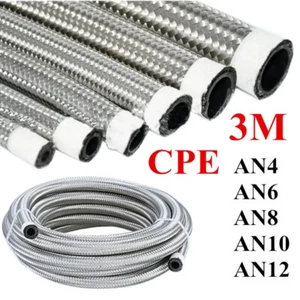 3M AN4 AN6 AN8 AN10 AN12 AN16 Acero Inoxidable Trenzado CPE Manguera de Combustible Línea de Gas de Aceite - Imagen 1 de 12