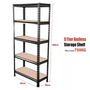 0.9M Black Metal Warehouse Racking Storage Garage Shelving Shelf Steel Shelves - Picture 1 of 11