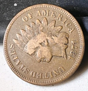 1871 INDIAN HEAD CENT CIRCULATED PENNY SEMI KEY DATE! - Picture 1 of 4