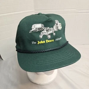 Vintage Dark Green John Deere Advantage Hat Adj Snapback Made In USA YoungAn NOS - Picture 1 of 6