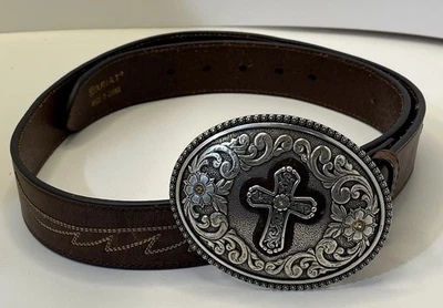 Ariat Western Cinturón Hombre Cuero Tachonado Estrás Talla 38-42” Marrón A1512202 Foto 1 de 4