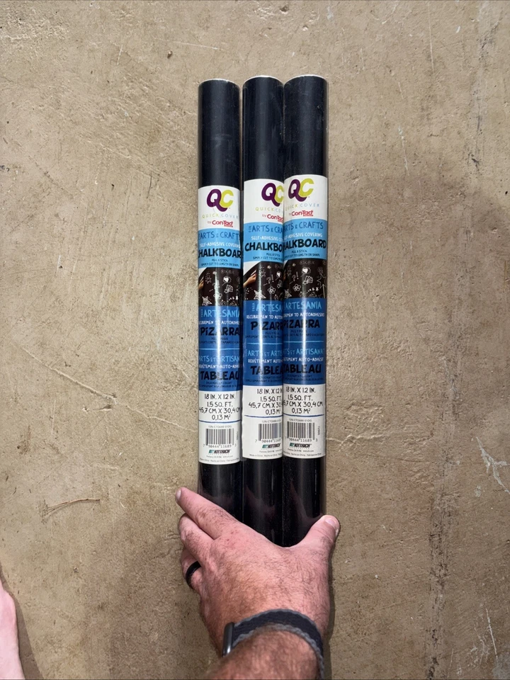 3 rollos de pizarra Peel N Stick de la marca Con-Tact cubierta rápida autoadhesiva Foto 1 de 1