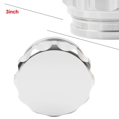 2" inch Silver Aluminium Weld On Filler Neck W/ Cap Oil Fuel Water Tank Cover - Image 1 of 4