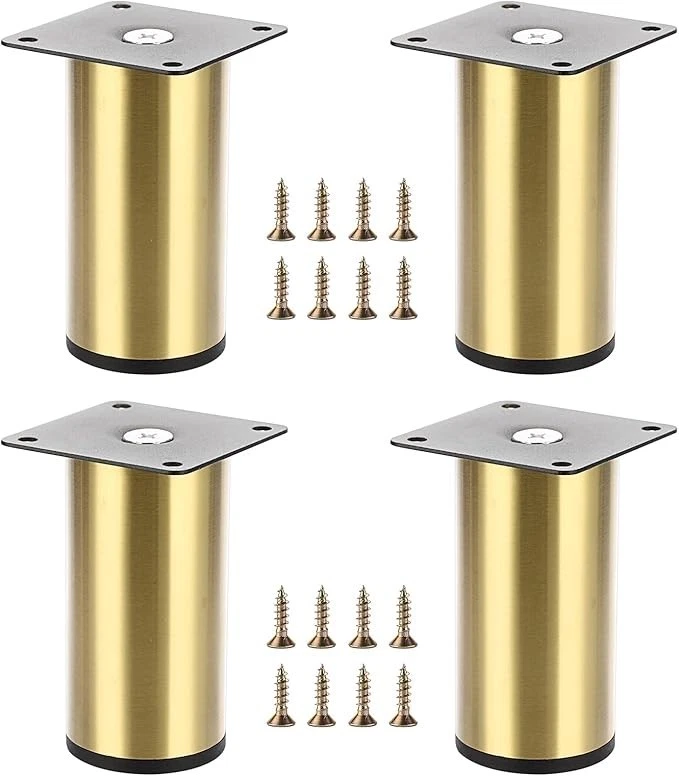4 PIEZAS 4 pulgadas de acero inoxidable para muebles patas de metal gabinete escritorio sofá patas Foto 1 de 4
