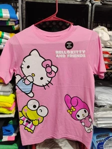 Hello Kitty And Friends Shirt Pink Front And Back Design Sanrio Childrens  - Picture 1 of 5