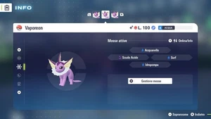 VAPOREON ALFA SHINY 6IV BR + MASTERBALL - LEGGENDE POKEMON: Z-A - Imagen 1 de 2