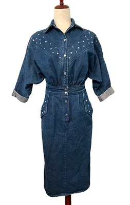 Vestido Camisa Denim De Colección In-Tice-Ment Para Mujer S/M Azul Jean Dolman Vaquera Occidental Foto 1 de 4