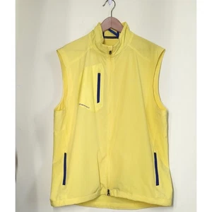 Zero Restriction Packable Performance Golf Vest Mens XL Yellow Full Zip Sporty - Picture 1 of 7