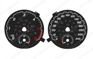 VW Caddy Mk4 KM/H Version 2 Carbon Dial Cards Gauges - Picture 1 of 1