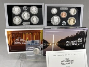 2020-S SILVER PROOF SET in OGP + COA(11 coins INCLUDES reverse NICKEL,Choice BU) - Picture 1 of 8