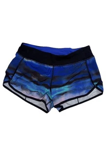 Ivivva By Lululemon Speedy Shorts Lined Running Black Blue Tie Dye Girls Size 14 - Picture 1 of 5