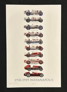 1930-39 Indy 500 Winner 18x12 Limited Edition Print - Louis Meyer - Wilbur Shaw - Picture 1 of 1