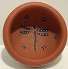 Small Clay Handmade And Painted Native American Bowl w/ Dragonfly, Jemez